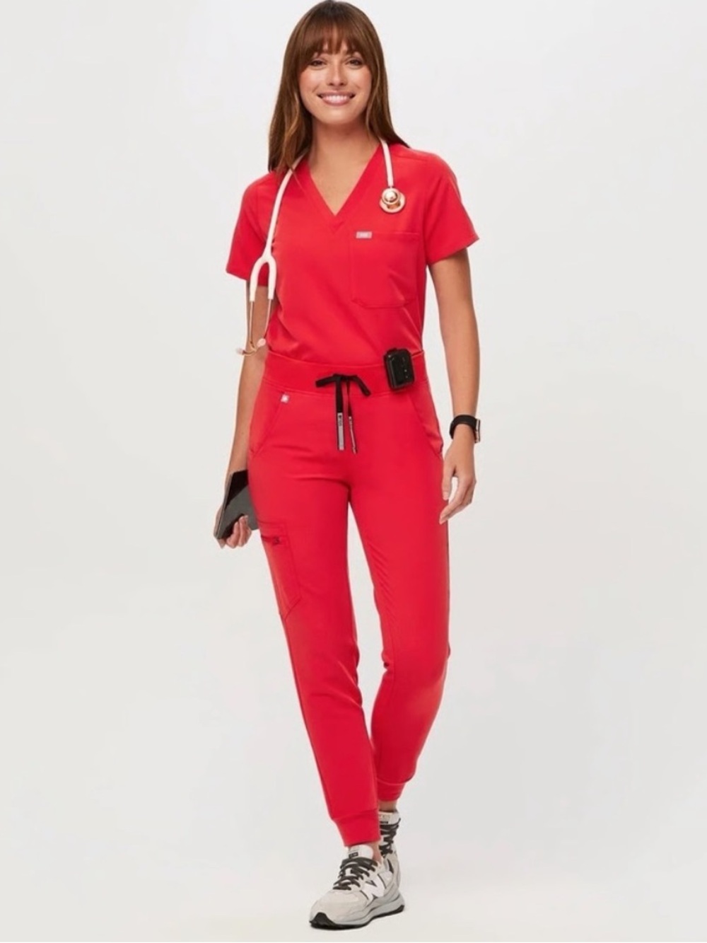 FIGS Neon Red Zamora 2.0 Jogger Scrub Pants Large